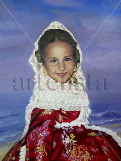 mi nieta paula Oil Canvas Portrait