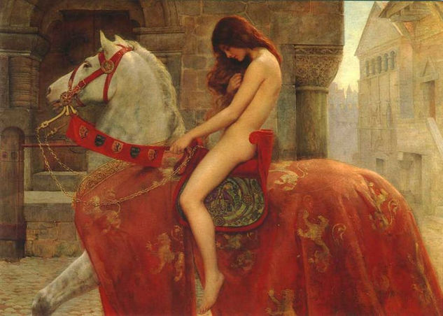 Lady Godiva Óleo Lienzo Figura