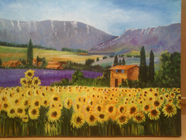 girasoles Oil Canvas Landscaping