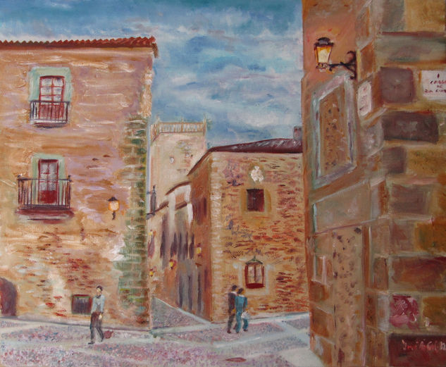 PASEANDO POR CÁCERES Oil Canvas Landscaping