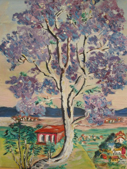 Mon beau Jacaranda Oil Canvas Landscaping