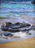 PLAYA DE LANZAROTE Oil Canvas Marine Painting