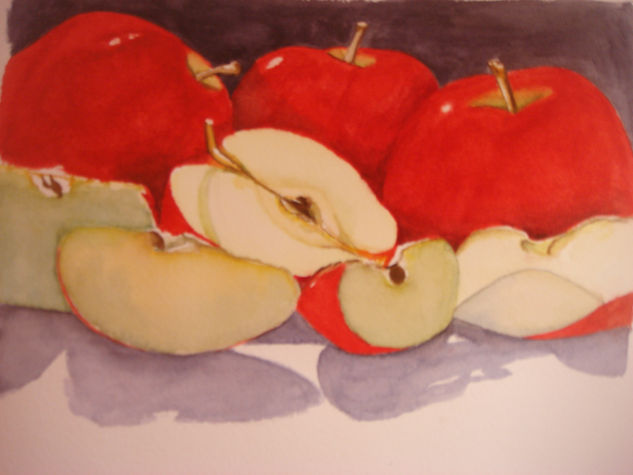 MANZANAS Watercolour Paper Still Life Paintings