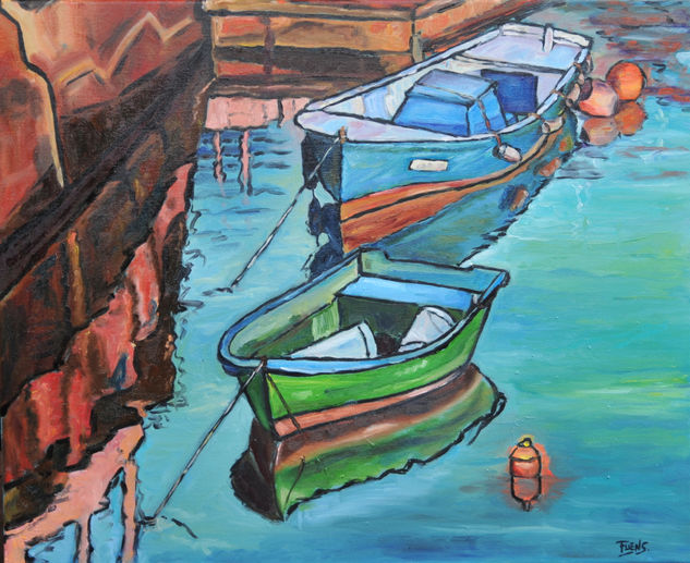 Barcas Oil Canvas Marine Painting