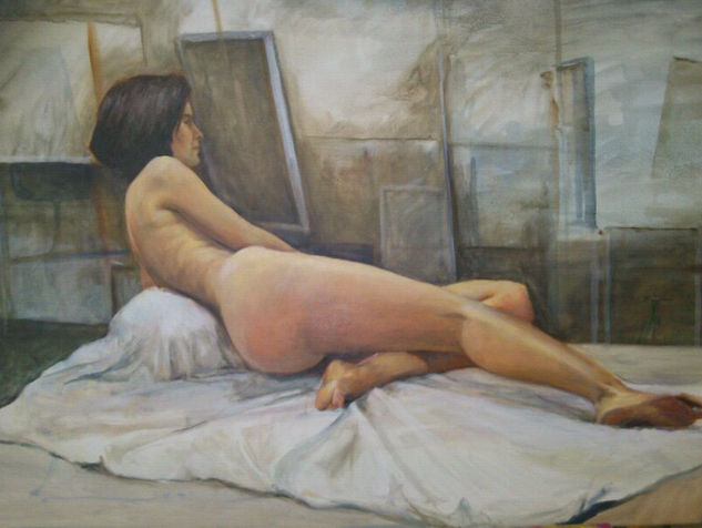 Modelo-Oleo Oil Canvas Nude Paintings