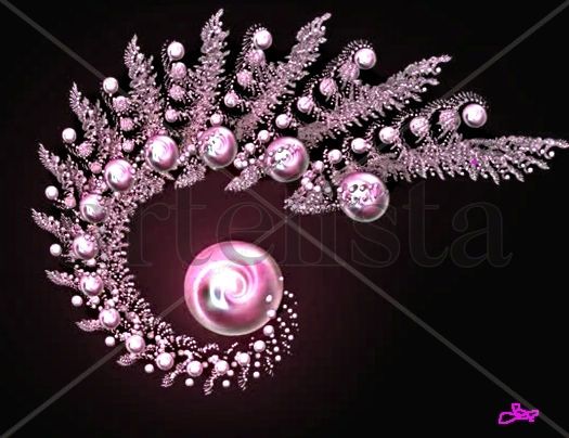 ELIPSE  DE   PERLAS   ROSADAS