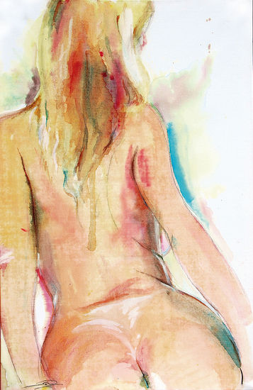 Curvas Watercolour Canvas Nude Paintings