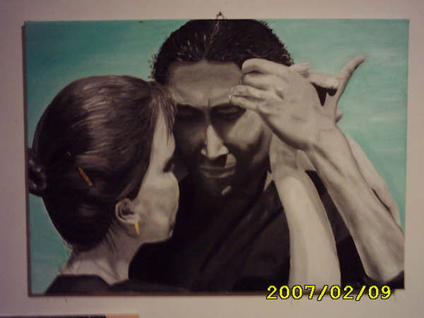 Il nostro tango Oil Textile Portrait