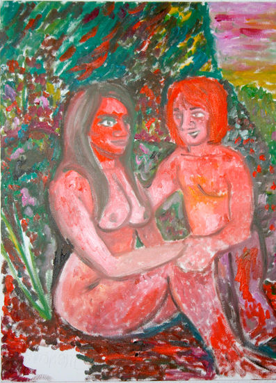 niña y niño bañistas Oil Canvas Nude Paintings