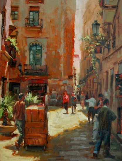 Transporte. Barcelona Oil Canvas Landscaping