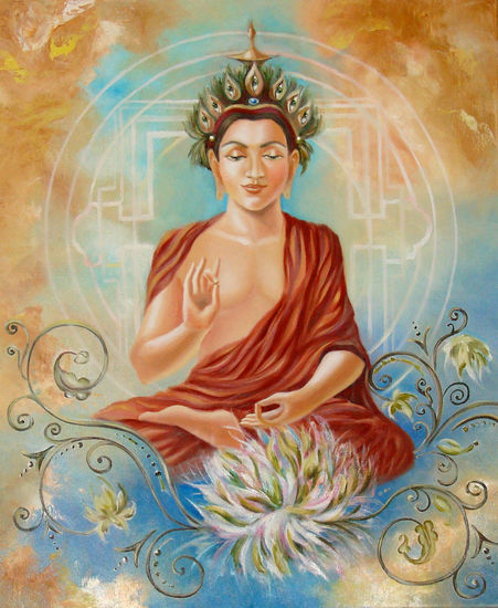 Bendición del Buddha Oil Canvas Others