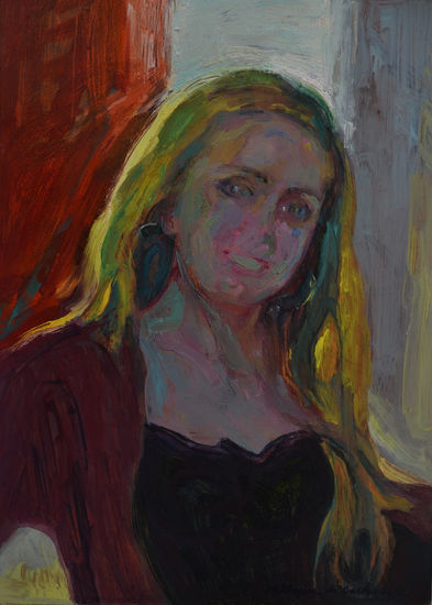 Majo Teruel Chenoll Oil Panel Portrait