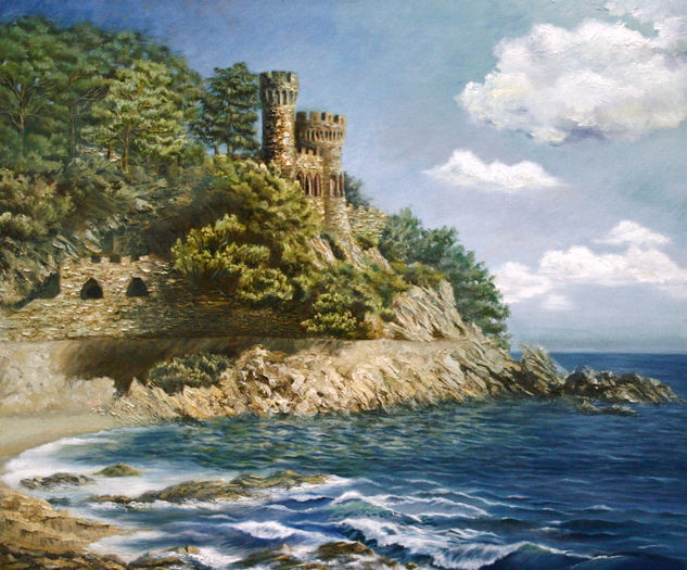 Castillo de Lloret de Mar Oil Canvas Landscaping