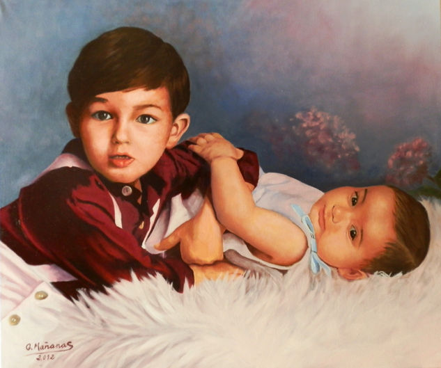 Hugo y Carlos Oil Canvas Portrait