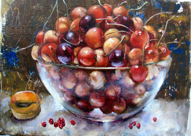 cerezas Oil Canvas Still Life Paintings