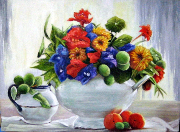 FLORES Y FRUTAS Oil Canvas Still Life Paintings