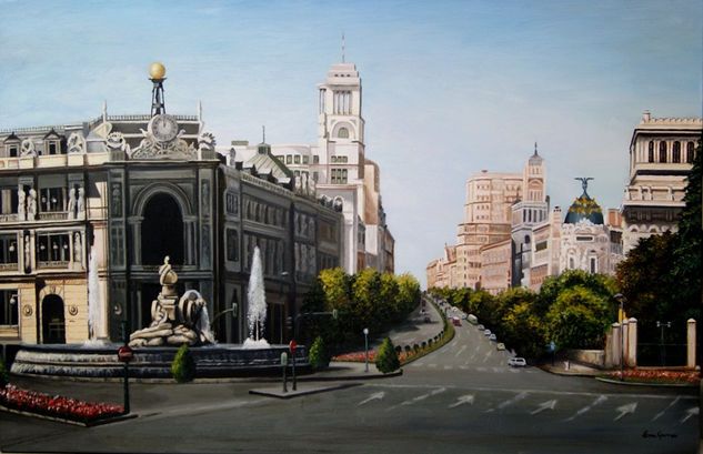 Cibeles y Calle Alcalá Oil Canvas Landscaping