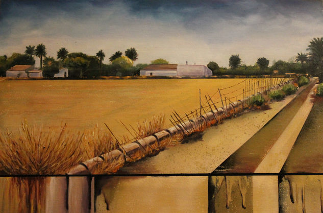 Crisis en el campo Mixed media Canvas Landscaping