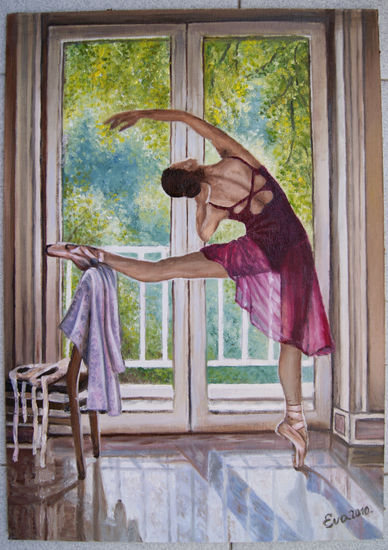 Bailarina ballet Oil Panel Figure Painting