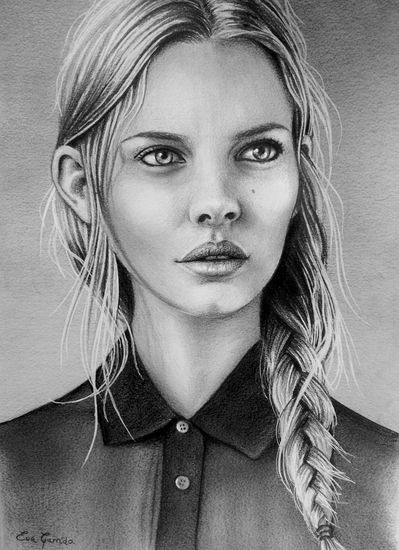 Marloes Horst Lápiz (Negro) Papel Retrato