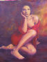 mujer vestido rojo