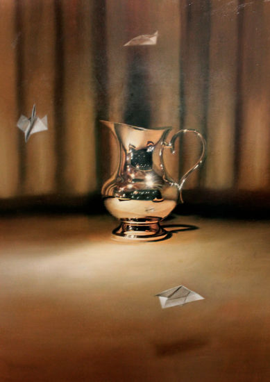 ILUSIONES DE PAPEL. Oil Panel Still Life Paintings