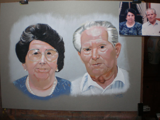 ABUELOS LORENZO Pastel Paper Portrait