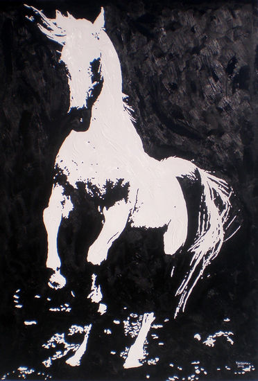 caballo 5 Oil Panel Animals