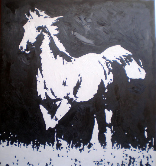 caballo 8 Oil Panel Animals