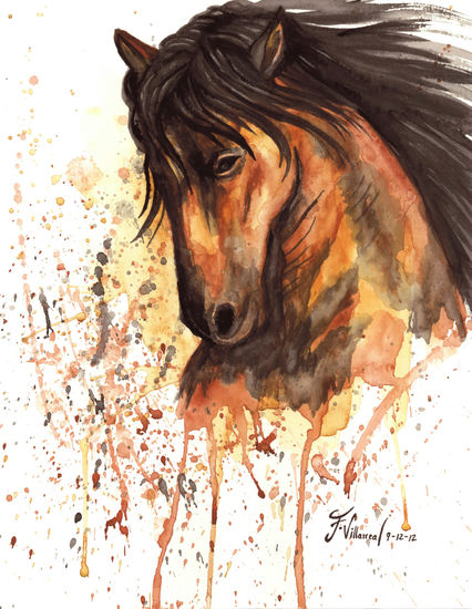 A good horse Acuarela Papel Animales