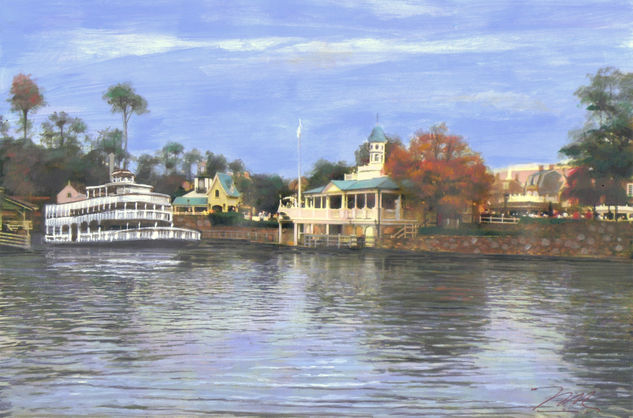 Navegando en Epcot Center Acrylic Card Landscaping