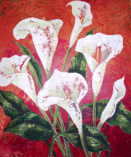 calass Oil Canvas Floral Painting