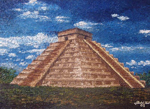 Chichen Itza - Mejico Óleo Tabla Paisaje