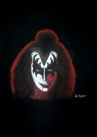 Gene Simmons - Kiss Pastel Papel Retrato