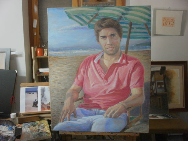 Retrato En la playa de Figueira da foz.