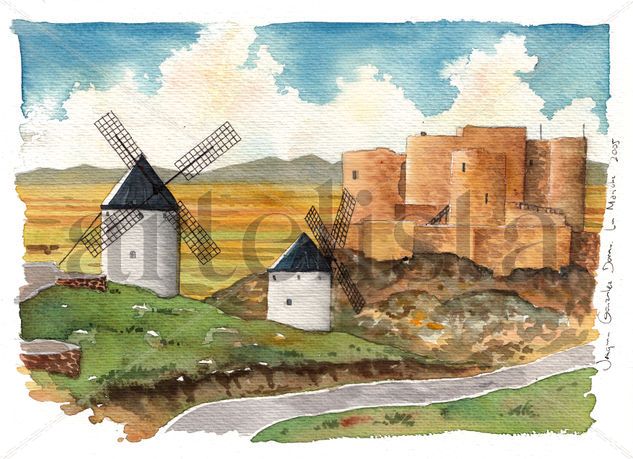 Molinos de La Mancha Watercolour Paper Landscaping