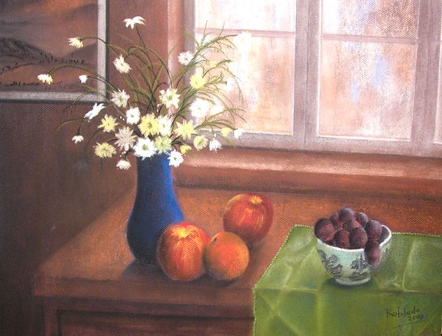 bodegon con flores Pastel Paper Still Life Paintings