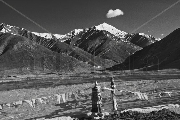 Himalayan Landscape with prayer-flags