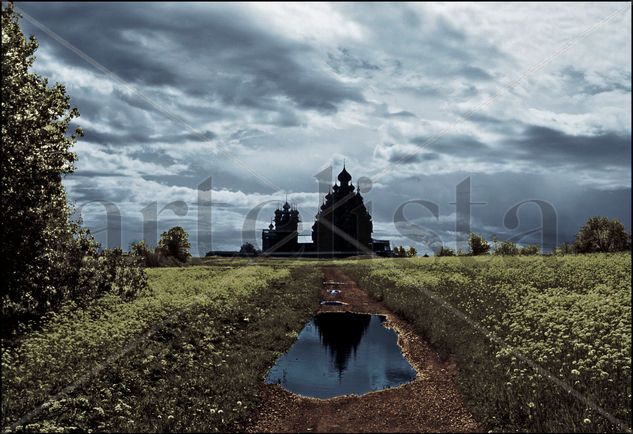 Kizhi landscape with church Viajes Color (Digital)