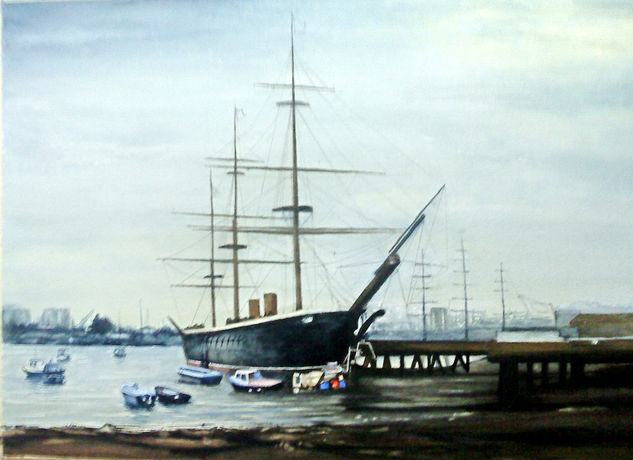 puerto de portsmouyh Watercolour Paper Marine Painting