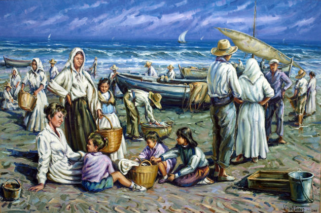 Tema de pescadores Oil Canvas Marine Painting