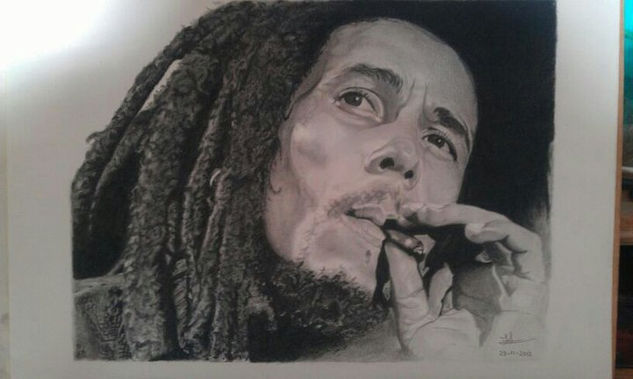 Retrato Bob Marley Charcoal