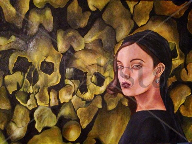 La delgada línea entre la vida y la muerte... Oil Canvas Portrait