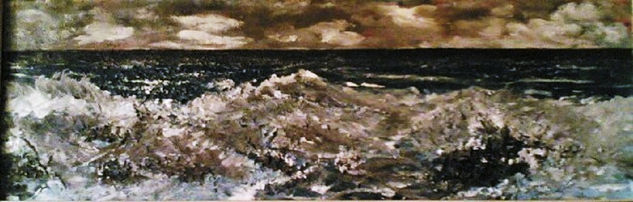 Mar enfadado Oil Canvas Marine Painting