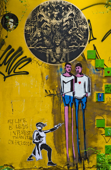 Berlin StreetArt - My Life is less interesting than it seems on Facebook Other Themes Color (Digital)