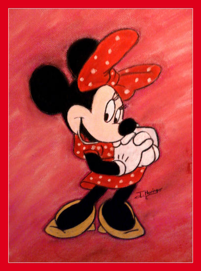 Retrato Minnie Mouse Pastel Papel Otros