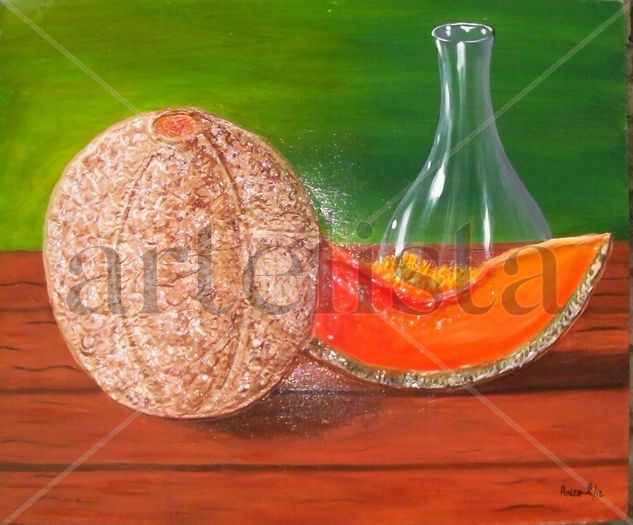 Melon Partido Mixed media Canvas Still Life Paintings