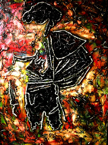 el momento Mixed media Canvas Figure Painting