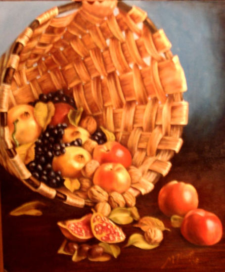 Cesta con frutas Oil Canvas Still Life Paintings