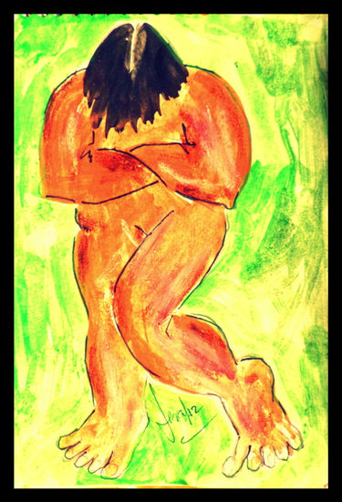 la verguenza Acrylic Card Nude Paintings